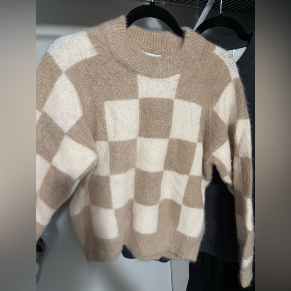 Sandro check pattern sweater